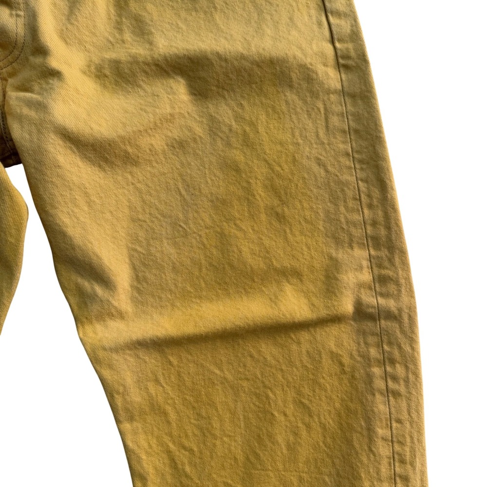 Levis 501 Original Fit Mustard Yellow Denim Jeans Mens 44x29.5 - Picture 6 of 9